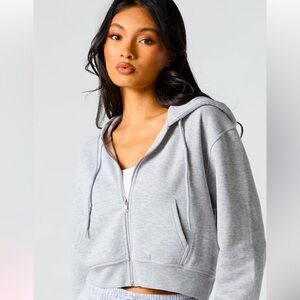cropped zip up